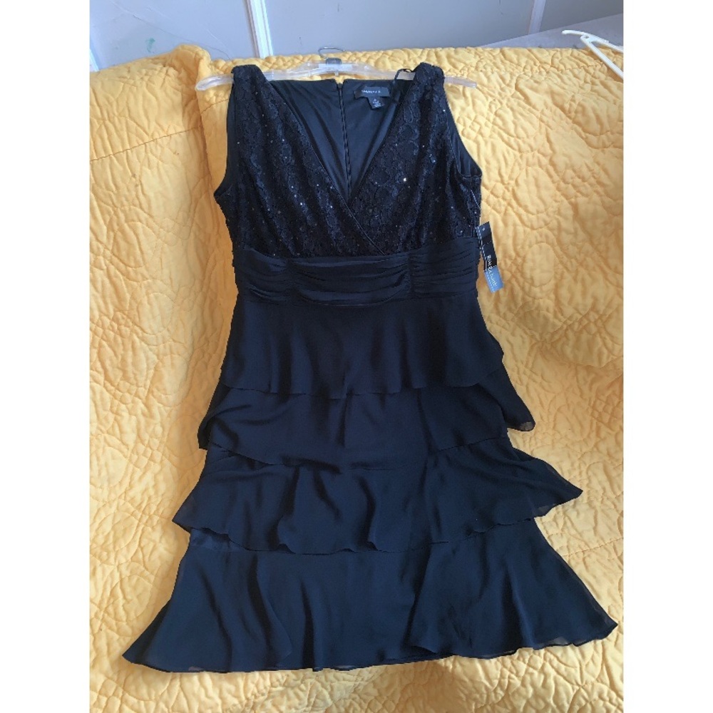R&M Richards size 14 long black dress
